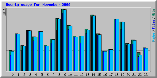 Hourly usage for November 2009