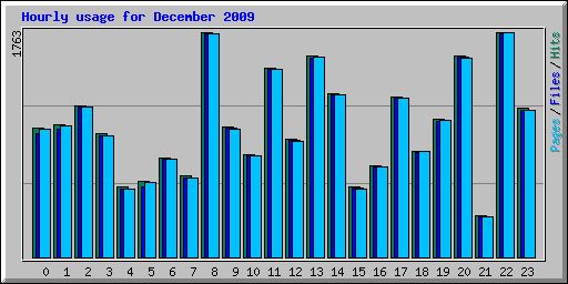 Hourly usage for December 2009